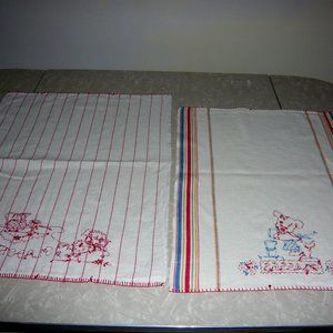 Vintage Mint set Bar kitchen Dishes towels, linen